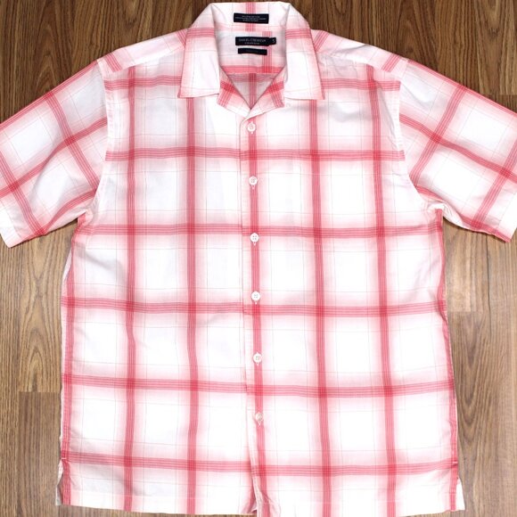 DANIEL CREMIUEX CLASSIC FIT 100% COTTON SHIRT PINK WINDOWPANE LARGE, L - Picture 2 of 4